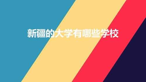 新疆的大学有哪些学校