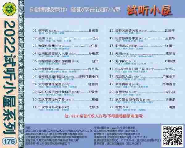 群星《2022试听小屋系列(175-176-177)》[FLAC]
