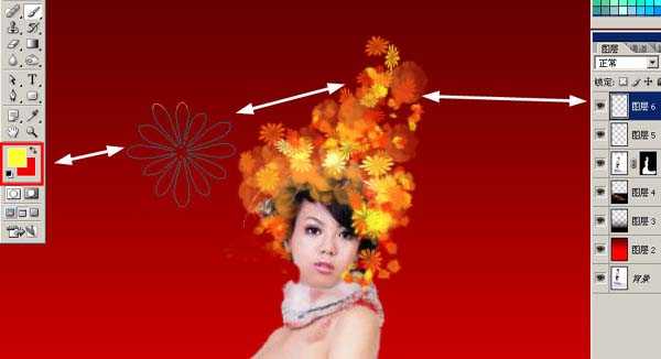 Photoshop 打造亮丽的红色古典美女写真