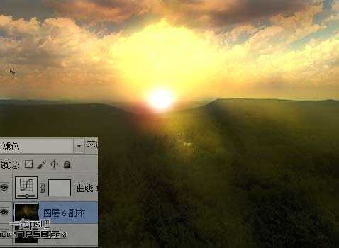 Photoshop制作漂亮的森林日出效果