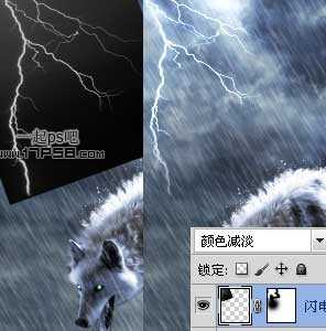 photoshop合成制作出雨夜闪电绿色眼睛金刚狼