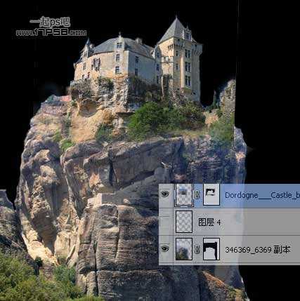 photoshop合成制作出悬崖上的城堡教程