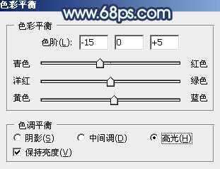 Photoshop为坐树枝上的美女调制出小清新的蓝黄色