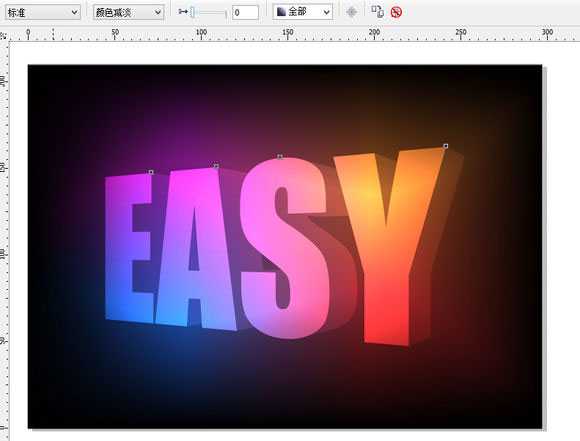 cdr怎么做炫彩立体字？Coreldraw制作炫彩英文立体字效果教程