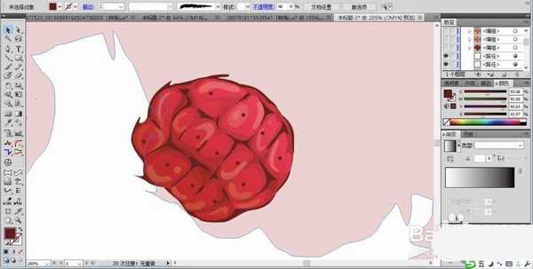 ai怎么绘制浆果类水果图片?