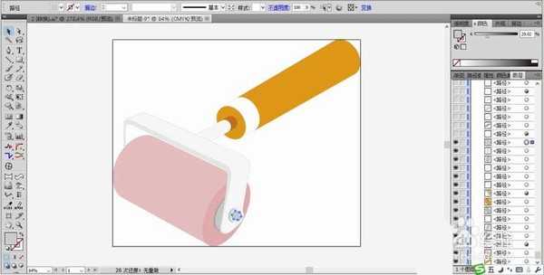 ai怎么绘制滚筒刷图标?