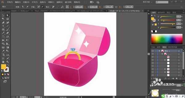 ai怎么设计钻戒? ai绘制包装盒中钻戒插画的教程