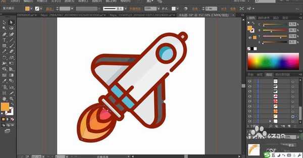 ai怎么绘制火箭矢量图? ai火箭的画法