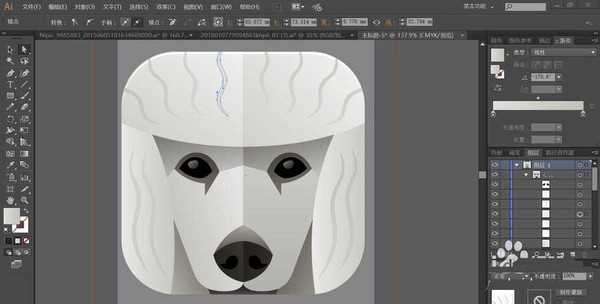 ai怎么设计折页效果的贵宾犬头像? ai贵宾犬的画法